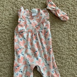 Nicole Miller 3-6mo Romper and Headband